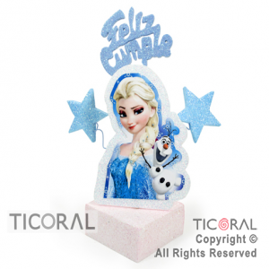 ADORNO CUBITO ECO FELIZ CUMPLE FROZEN TELGO x 1